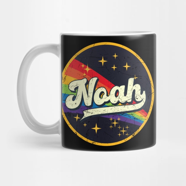 Noah // Rainbow In Space Vintage Grunge-Style by LMW Art